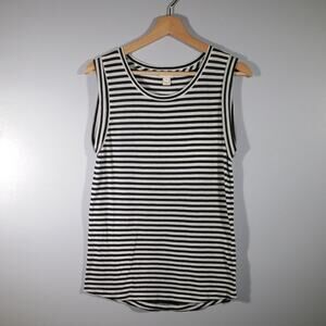 J Crew Factory Sleeveless Striped Shirt Black & White Size XS